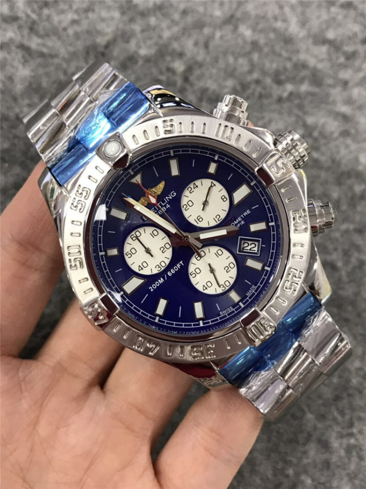 Men's Quartz Watch Chronograph 904L Stainless Steel 43mm-BR4