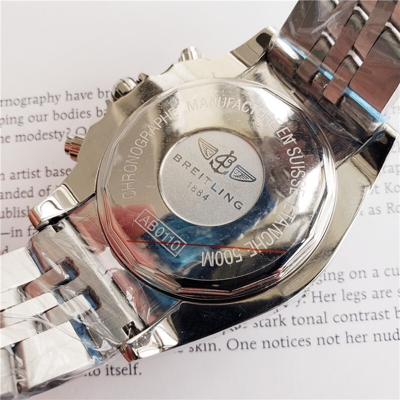 Men's Quartz Watch Chronograph 904L Stainless Steel 46mm-BR15