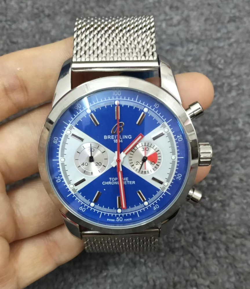 Men's Quartz Watch Chronograph 904L Stainless Steel 45mm-BR40