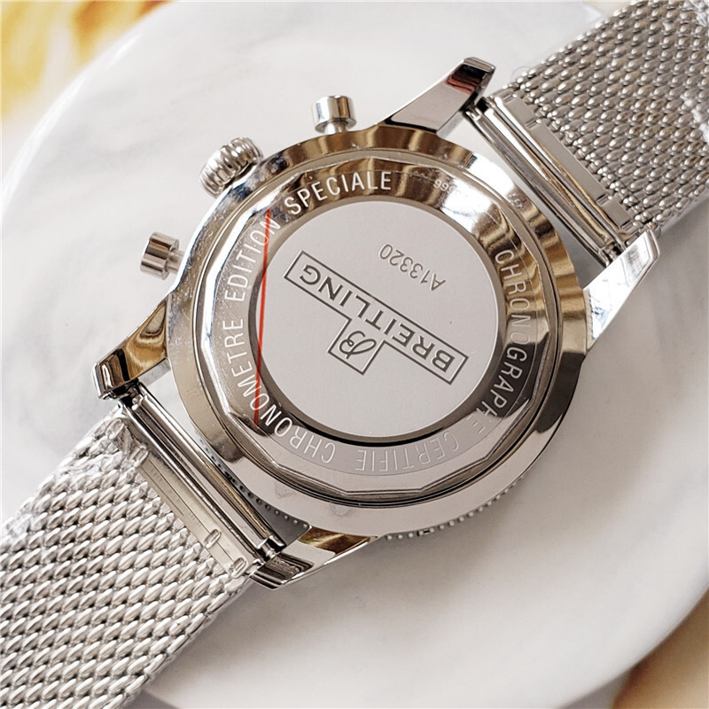 Men's Quartz Watch Chronograph 904L Stainless Steel 46mm-BR12