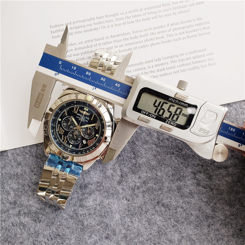 Men's Quartz Watch Chronograph 904L Stainless Steel 46mm-BR15