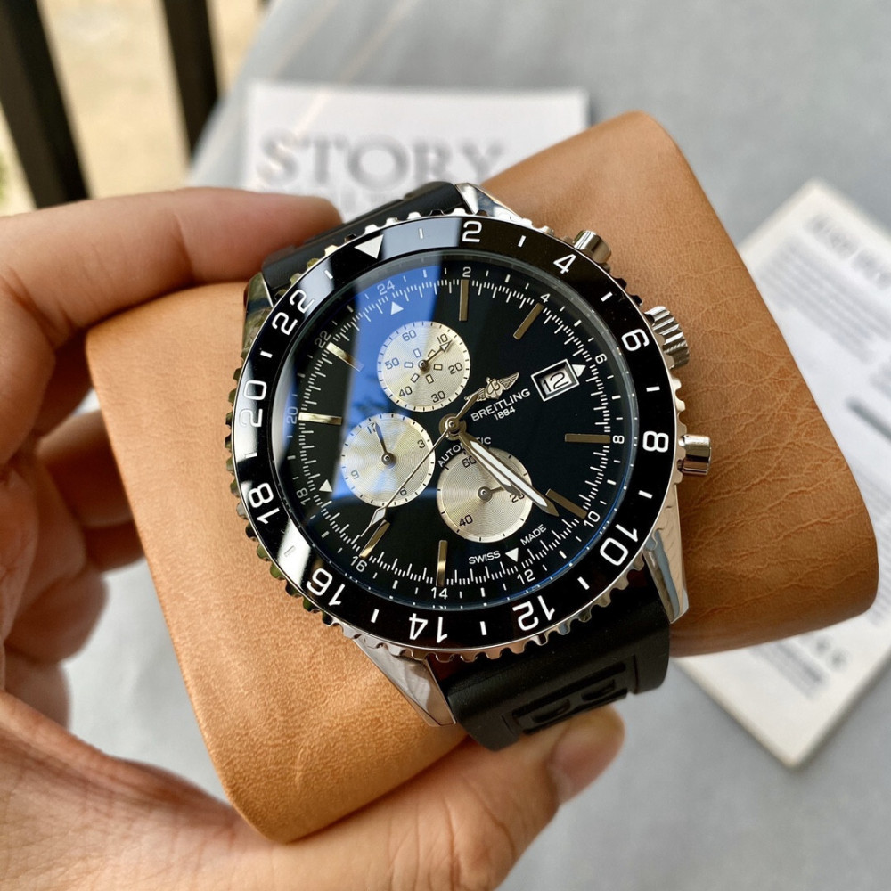 Men's Quartz Watch Chronograph 904L Stainless Steel 45mm-BR31