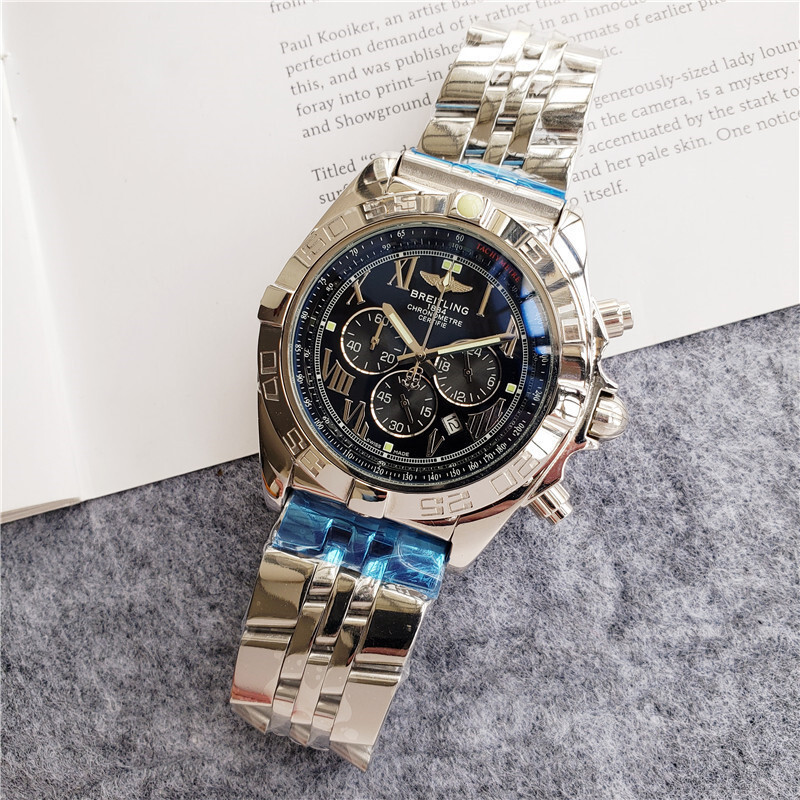 Men's Quartz Watch Chronograph 904L Stainless Steel 46mm-BR15