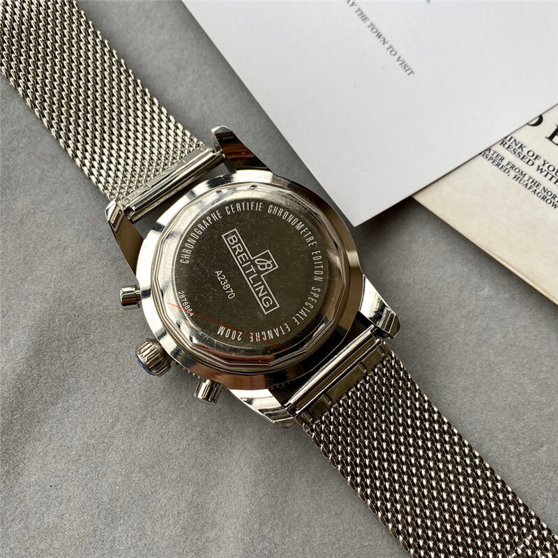 Men's Quartz Watch Chronograph 904L Stainless Steel 44mm-BR23