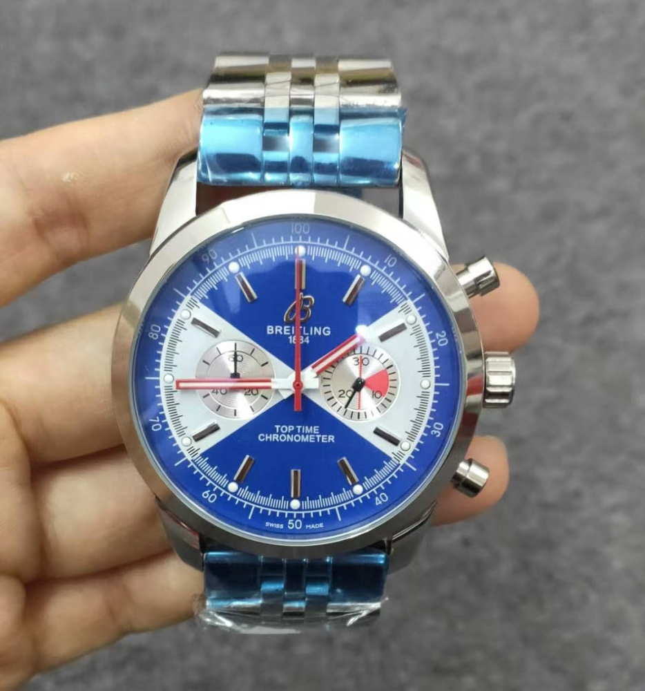 Men's Quartz Watch Chronograph 904L Stainless Steel 45mm-BR40