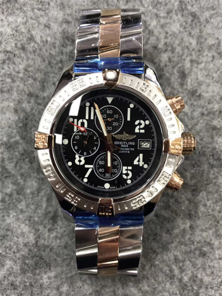 Men's Quartz Watch Chronograph 904L Stainless Steel 43mm-BR3