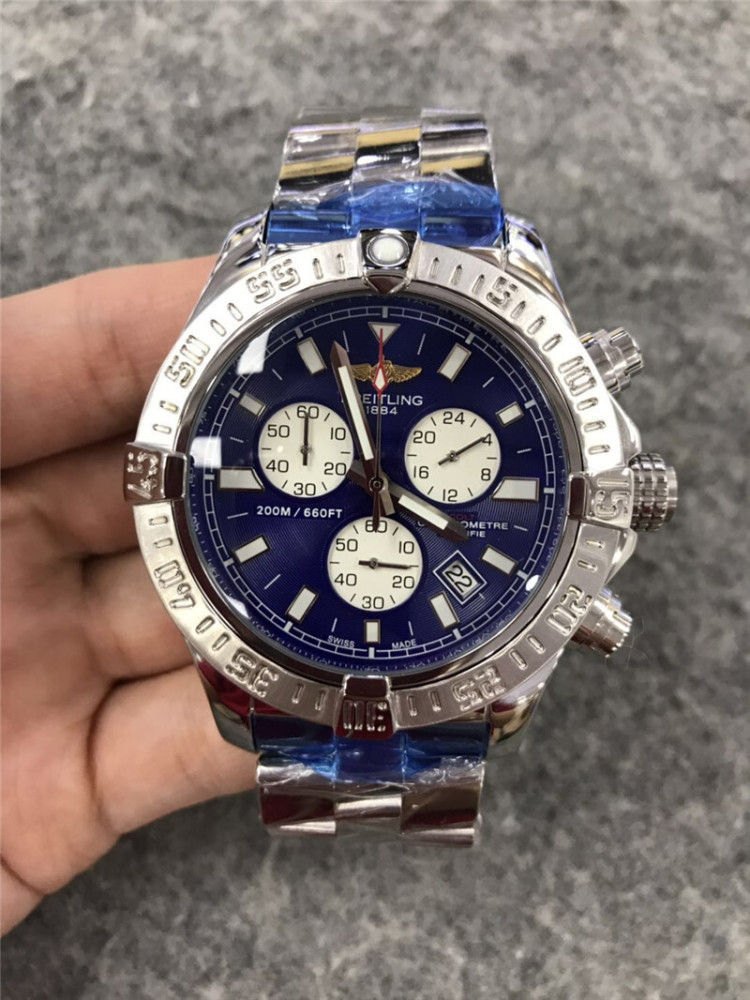 Men's Quartz Watch Chronograph 904L Stainless Steel 43mm-BR4