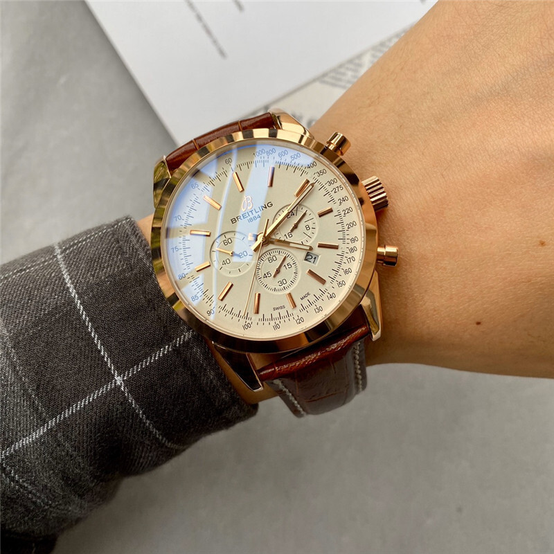 Men's Quartz Watch Chronograph 904L Stainless Steel 44mm-BR22