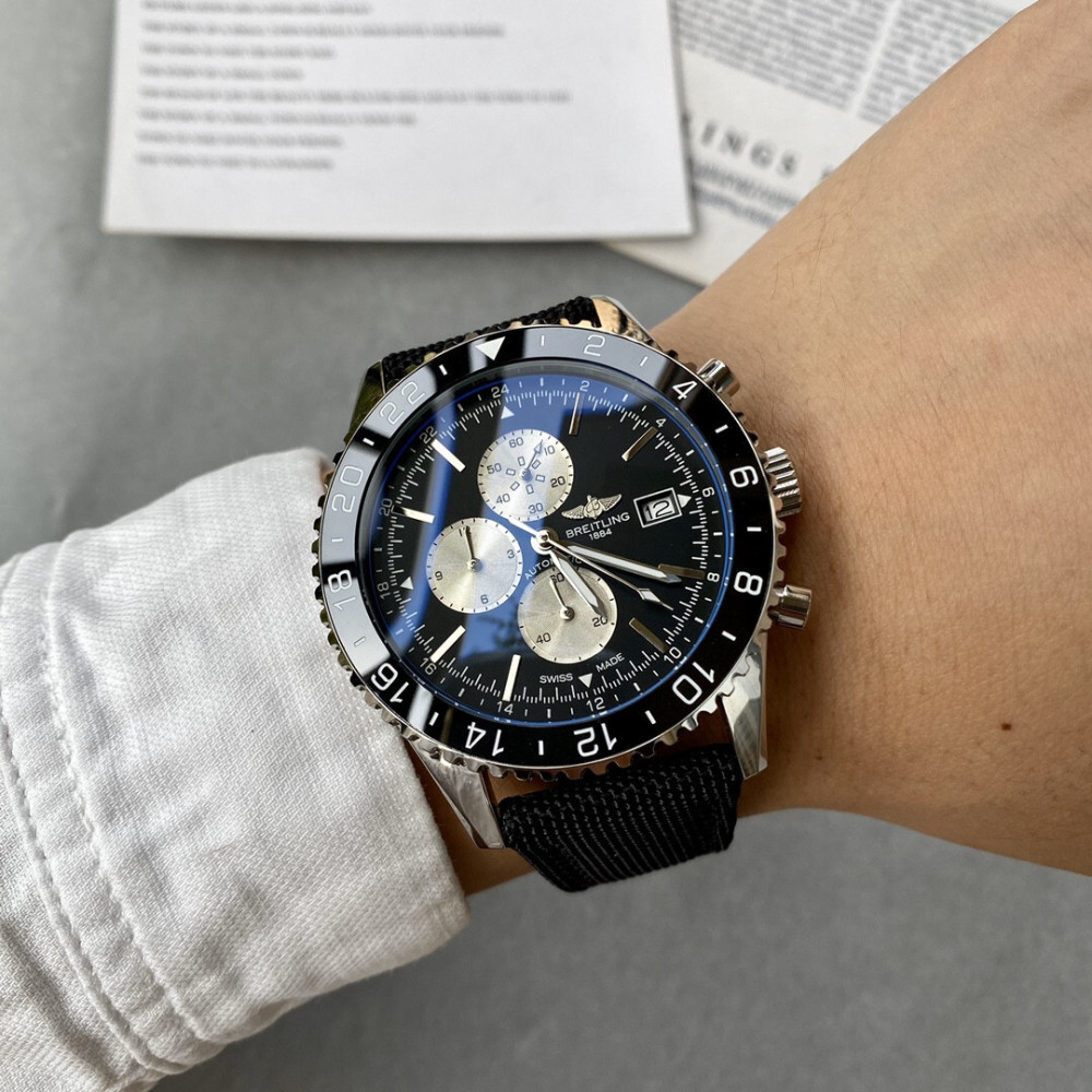 Men's Quartz Watch Chronograph 904L Stainless Steel 45mm-BR31