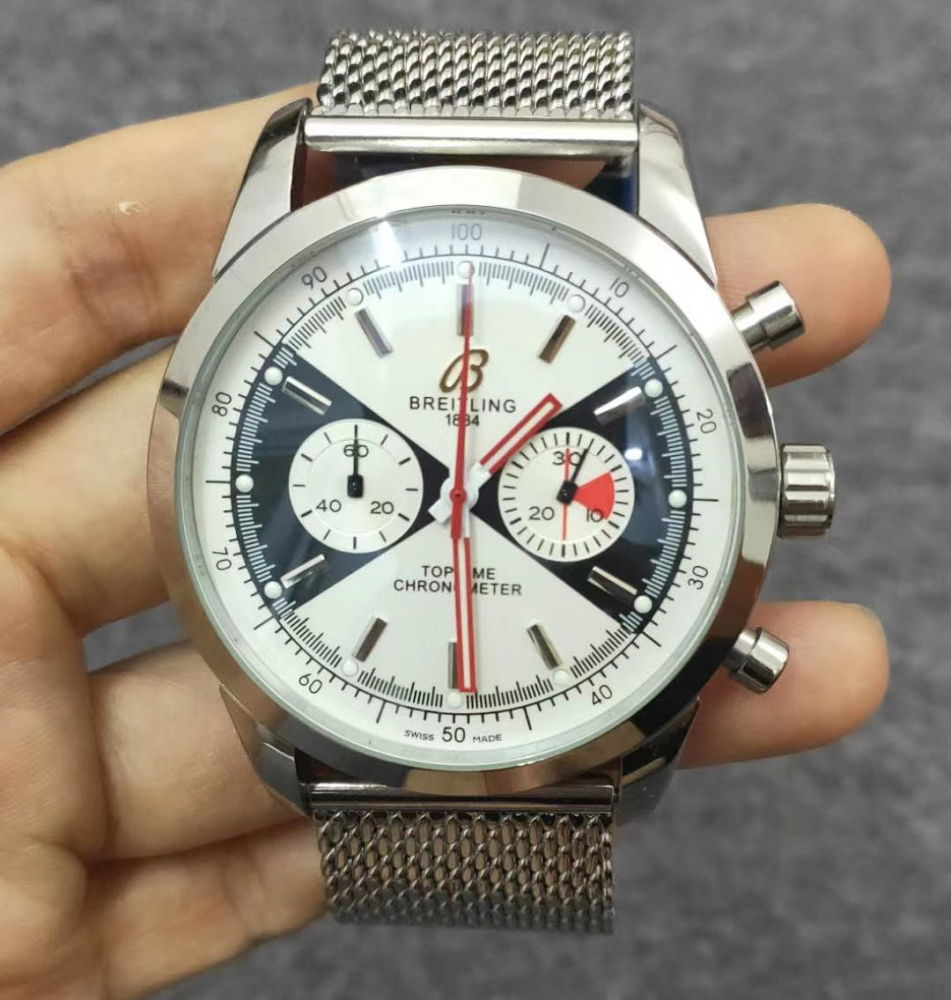 Men's Quartz Watch Chronograph 904L Stainless Steel 45mm-BR40