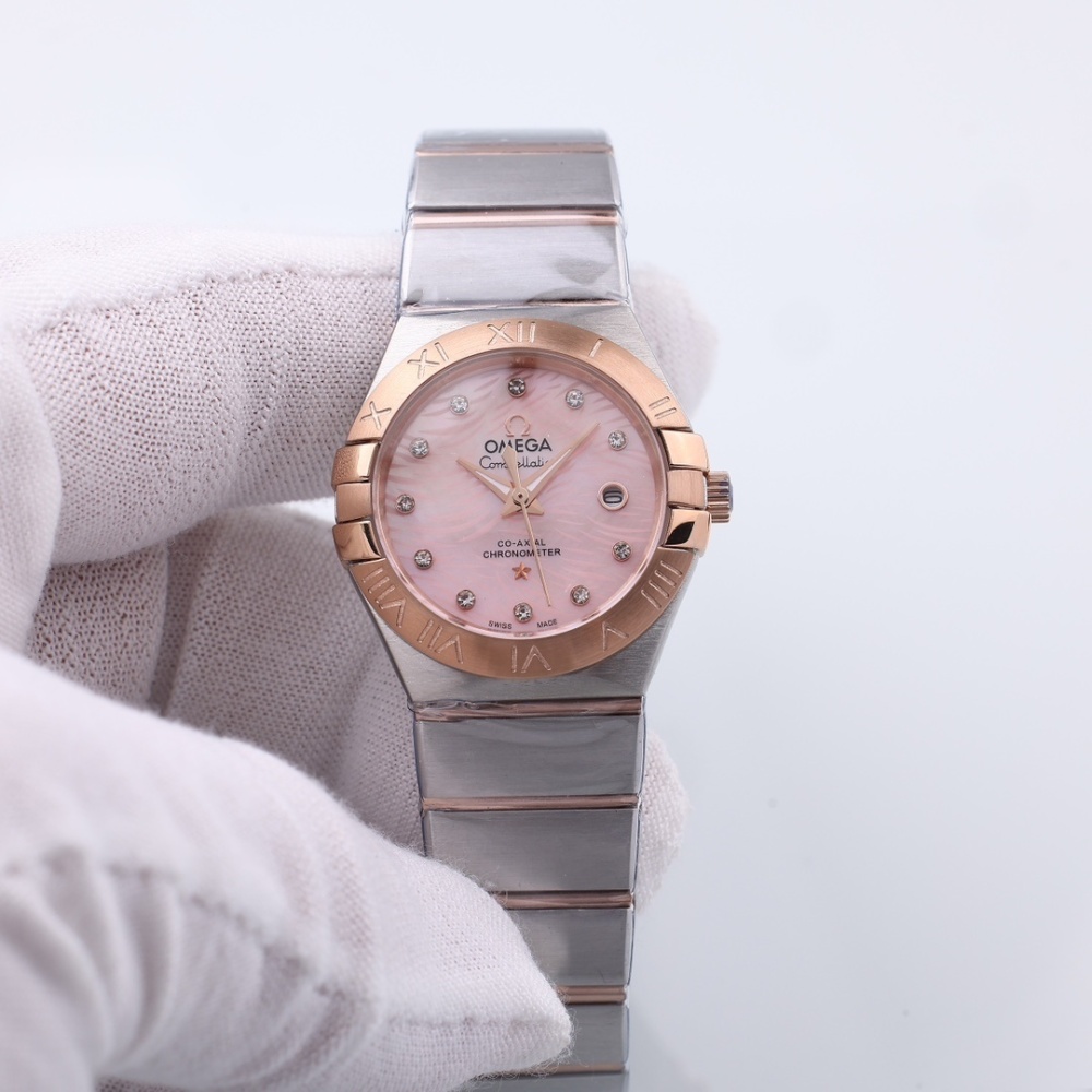 Women's Quartz Watch Chronograph 904L Stainless Steel 28mm-OG218