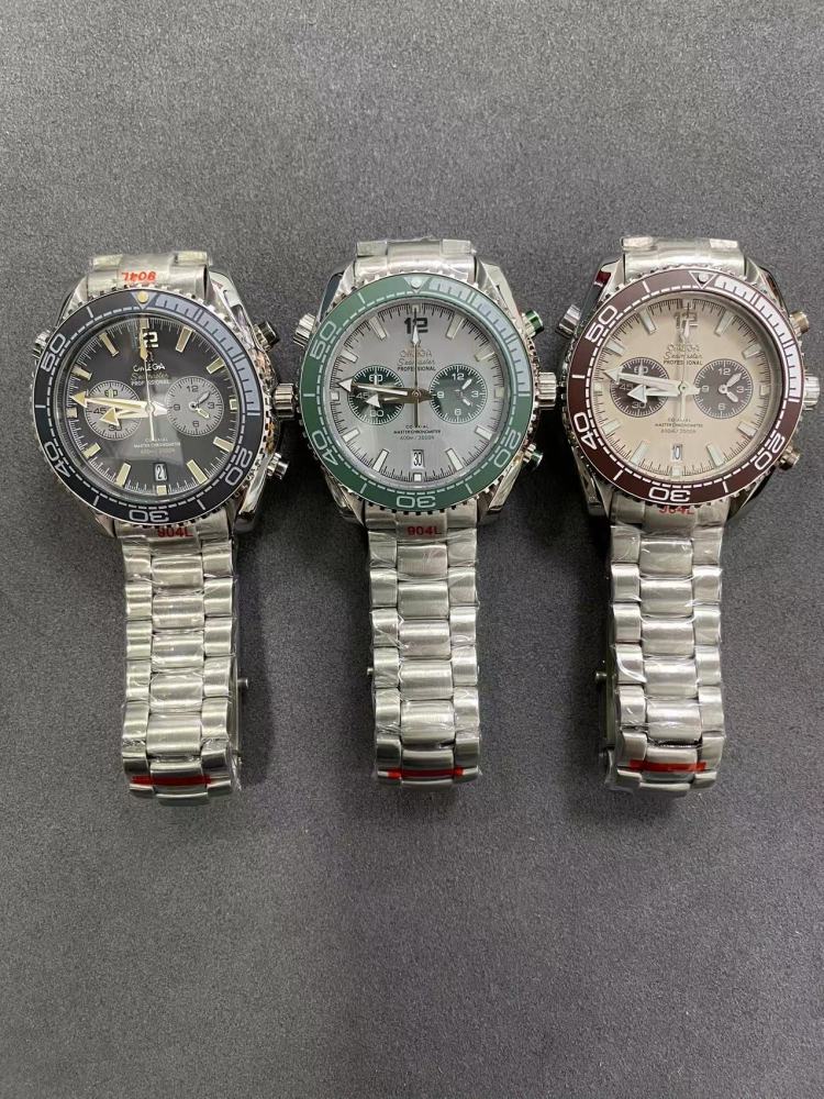 Men's Quartz Watch Chronograph 904L Stainless Steel 44mm-OG266
