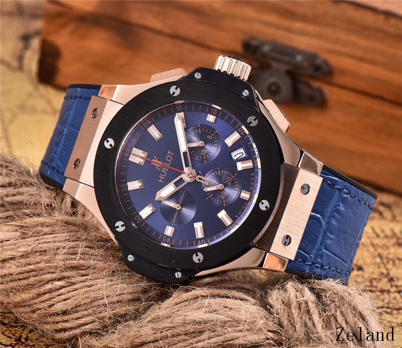 Men's Quartz Watch Chronograph 904L Stainless Steel 42mm-HB40