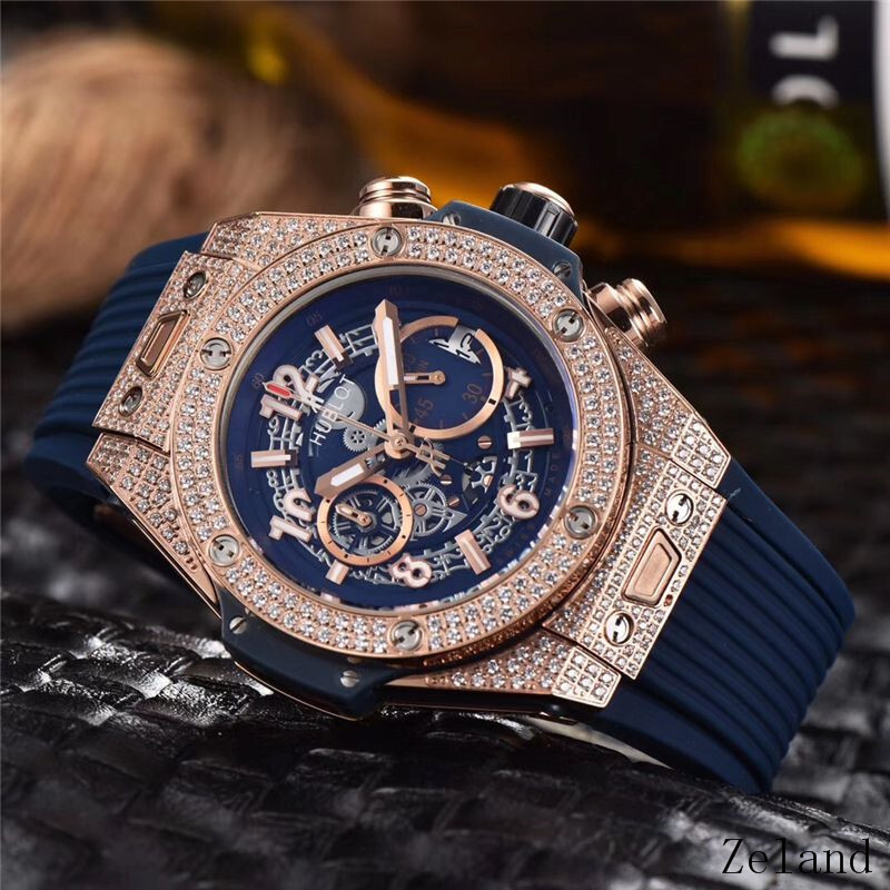 Men's Quartz Watch Chronograph 904L Stainless Steel 44mm-HB48