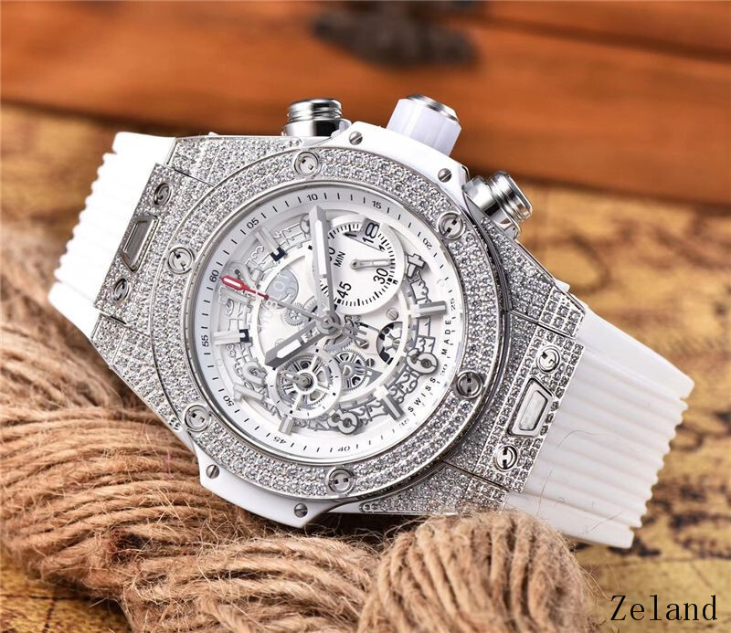 Men's Quartz Watch Chronograph 904L Stainless Steel 42mm-HB37