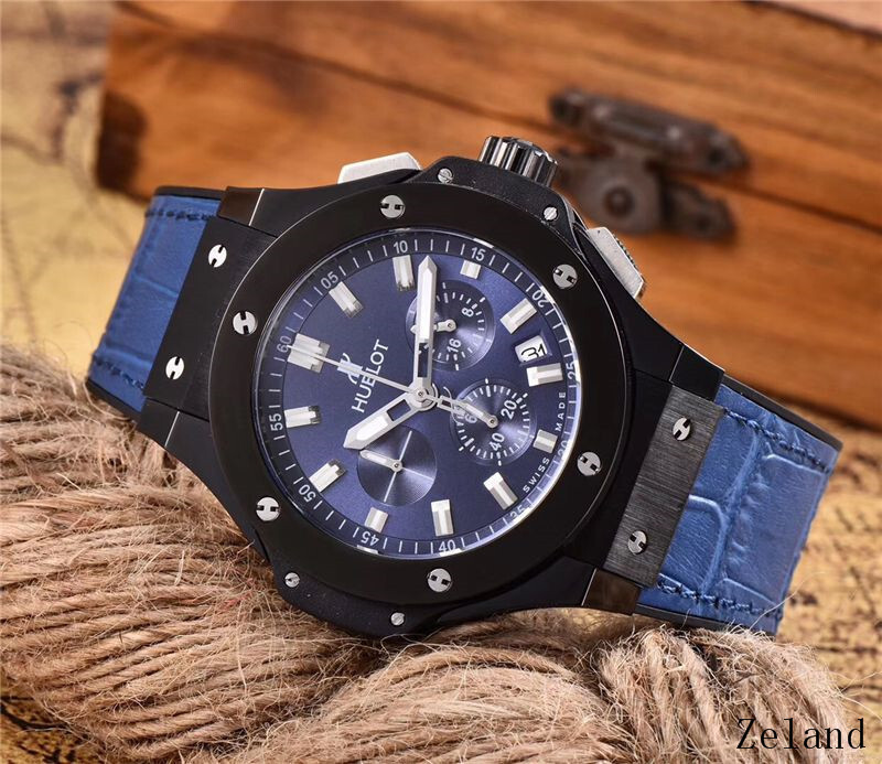Men's Quartz Watch Chronograph 904L Stainless Steel 42mm-HB40