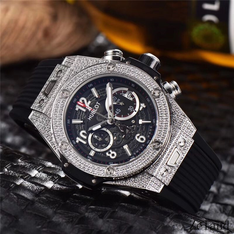 Men's Quartz Watch Chronograph 904L Stainless Steel 44mm-HB48