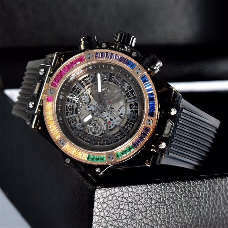 Men's Quartz Watch Chronograph 904L Stainless Steel 45mm-HB10