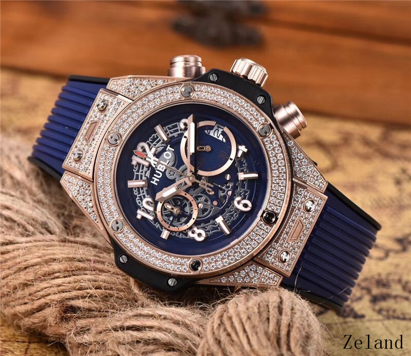 Men's Quartz Watch Chronograph 904L Stainless Steel 42mm-HB37