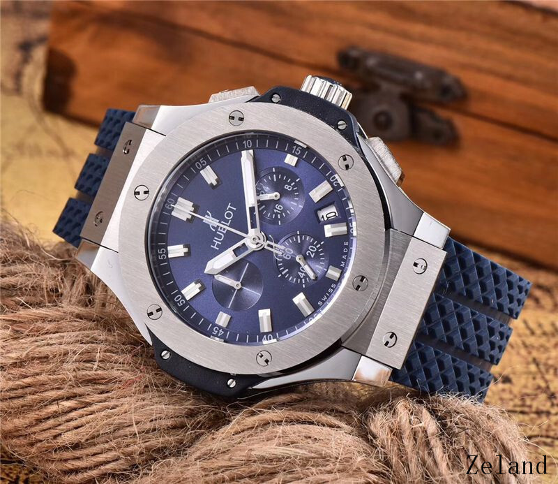 Men's Quartz Watch Chronograph 904L Stainless Steel 42mm-HB40