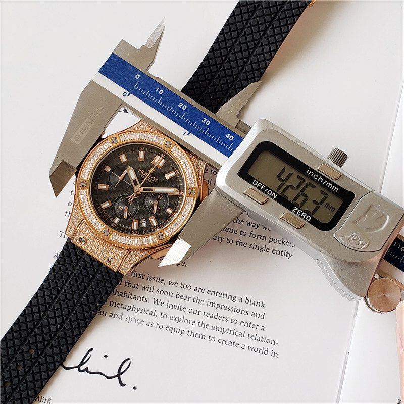 Men's Quartz Watch Chronograph 904L Stainless Steel 42mm-HB23