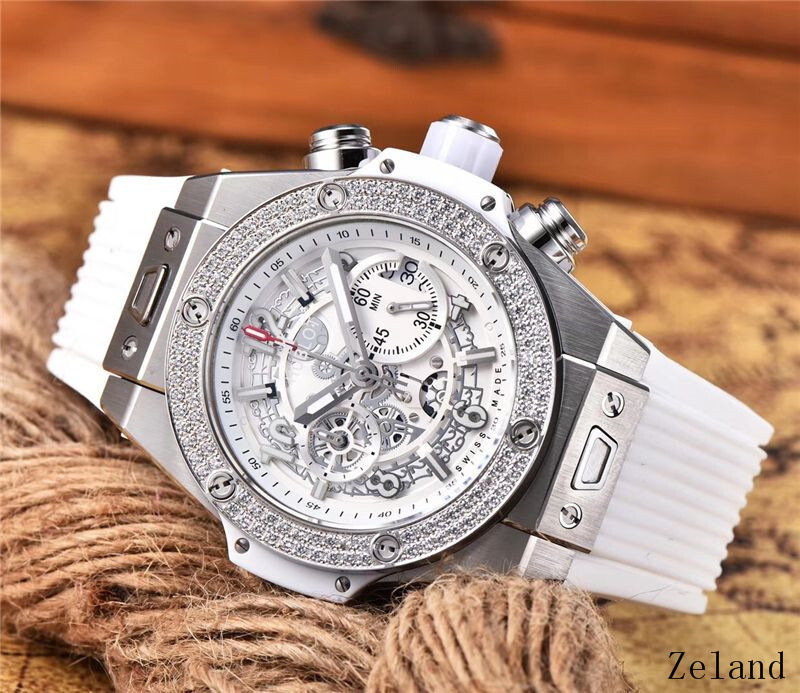 Men's Quartz Watch Chronograph 904L Stainless Steel 42mm-HB37