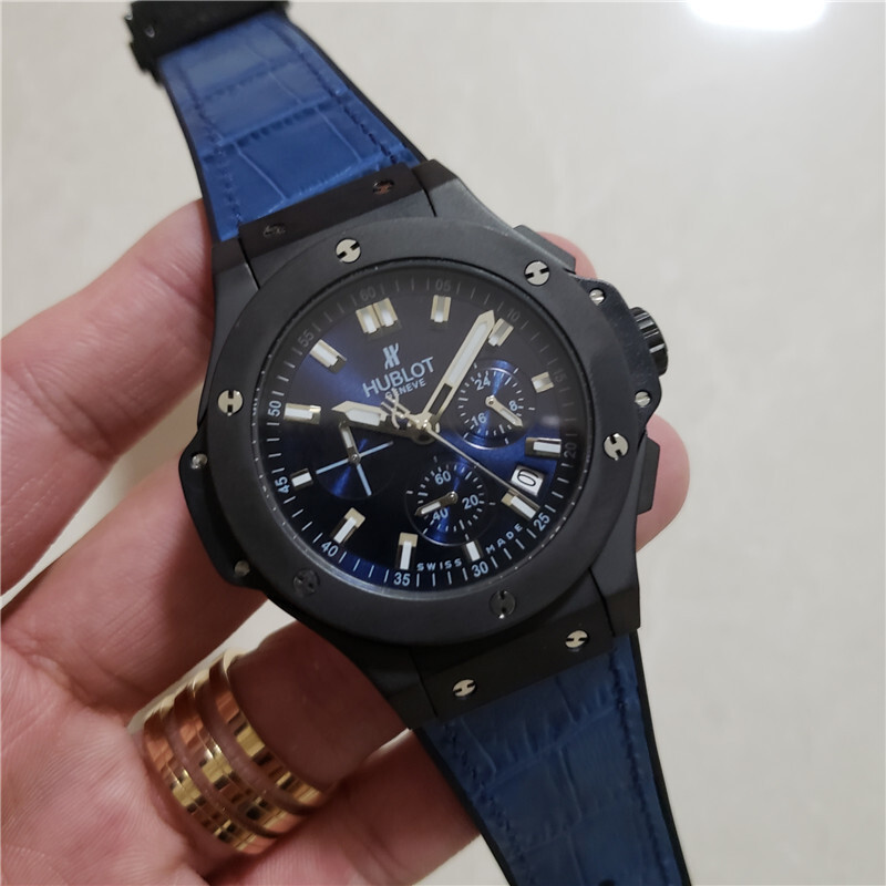Men's Quartz Watch Chronograph 904L Stainless Steel 42mm-HB8