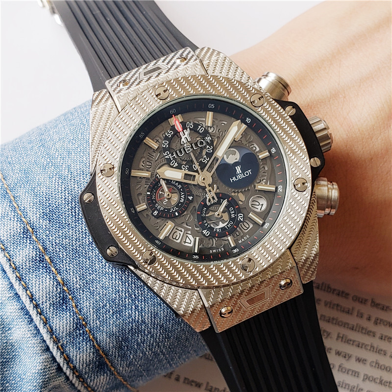 Men's Quartz Watch Chronograph 904L Stainless Steel 42mm-HB24