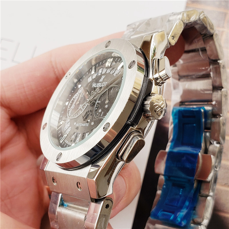 Men's Quartz Watch Chronograph 904L Stainless Steel 42mm-HB19