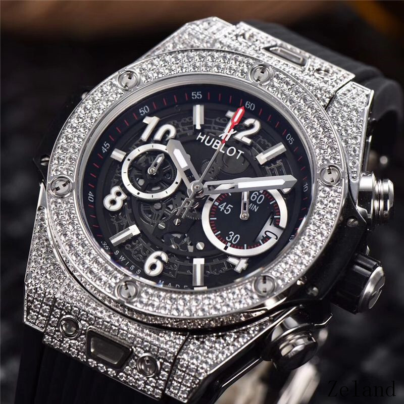 Men's Quartz Watch Chronograph 904L Stainless Steel 44mm-HB48