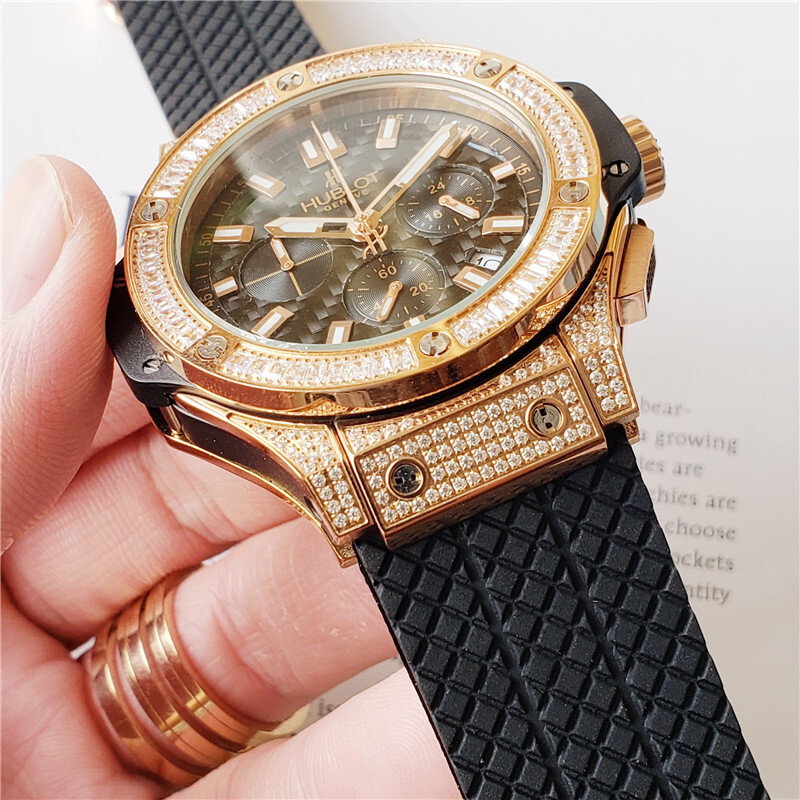 Men's Quartz Watch Chronograph 904L Stainless Steel 42mm-HB23