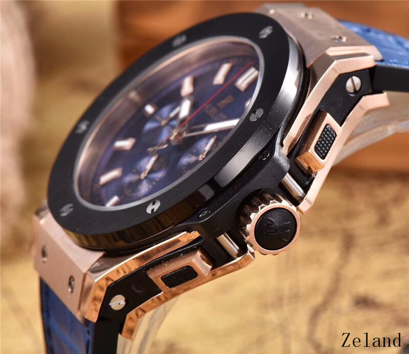 Men's Quartz Watch Chronograph 904L Stainless Steel 42mm-HB40