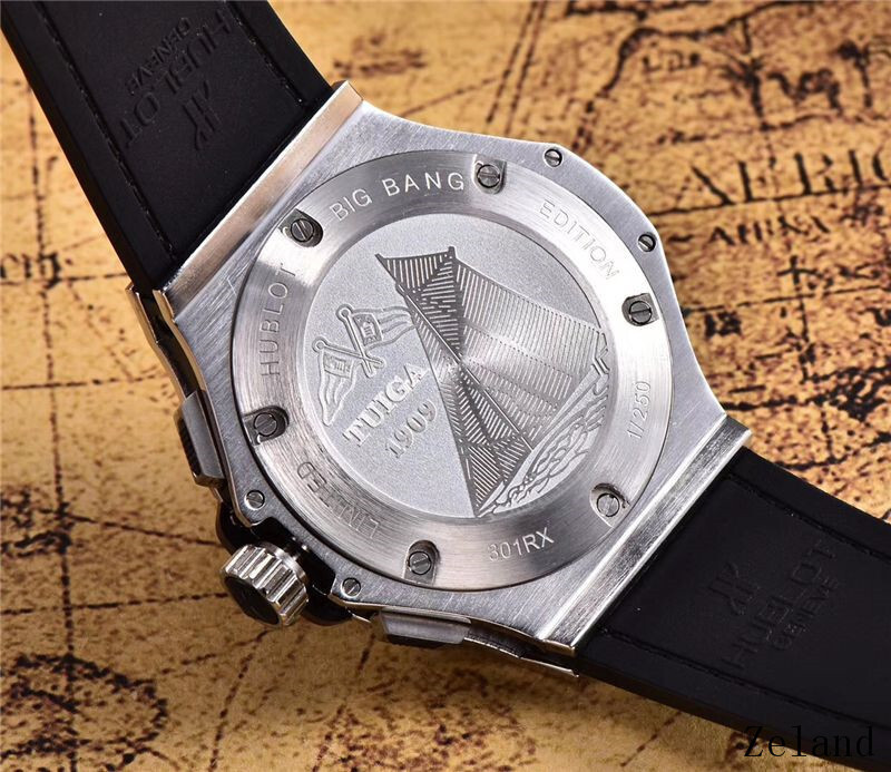 Men's Quartz Watch Chronograph 904L Stainless Steel 42mm-HB41
