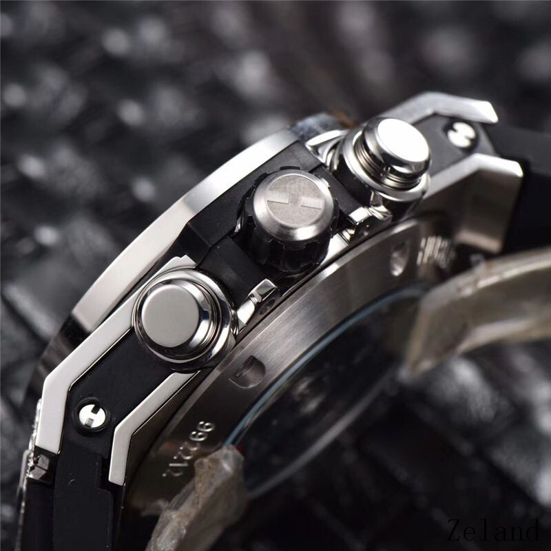 Men's Quartz Watch Chronograph 904L Stainless Steel 44mm-HB48