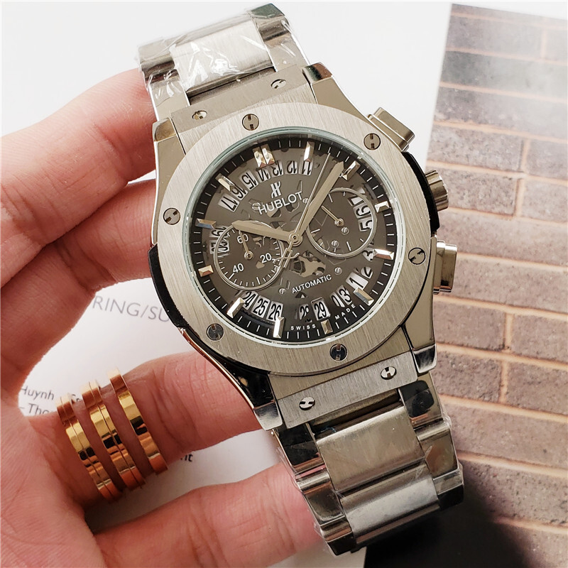 Men's Quartz Watch Chronograph 904L Stainless Steel 42mm-HB19