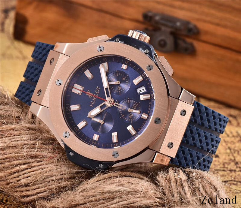 Men's Quartz Watch Chronograph 904L Stainless Steel 42mm-HB40