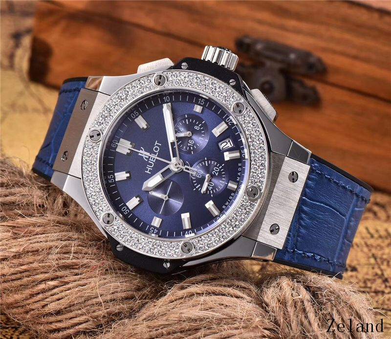 Men's Quartz Watch Chronograph 904L Stainless Steel 42mm-HB41