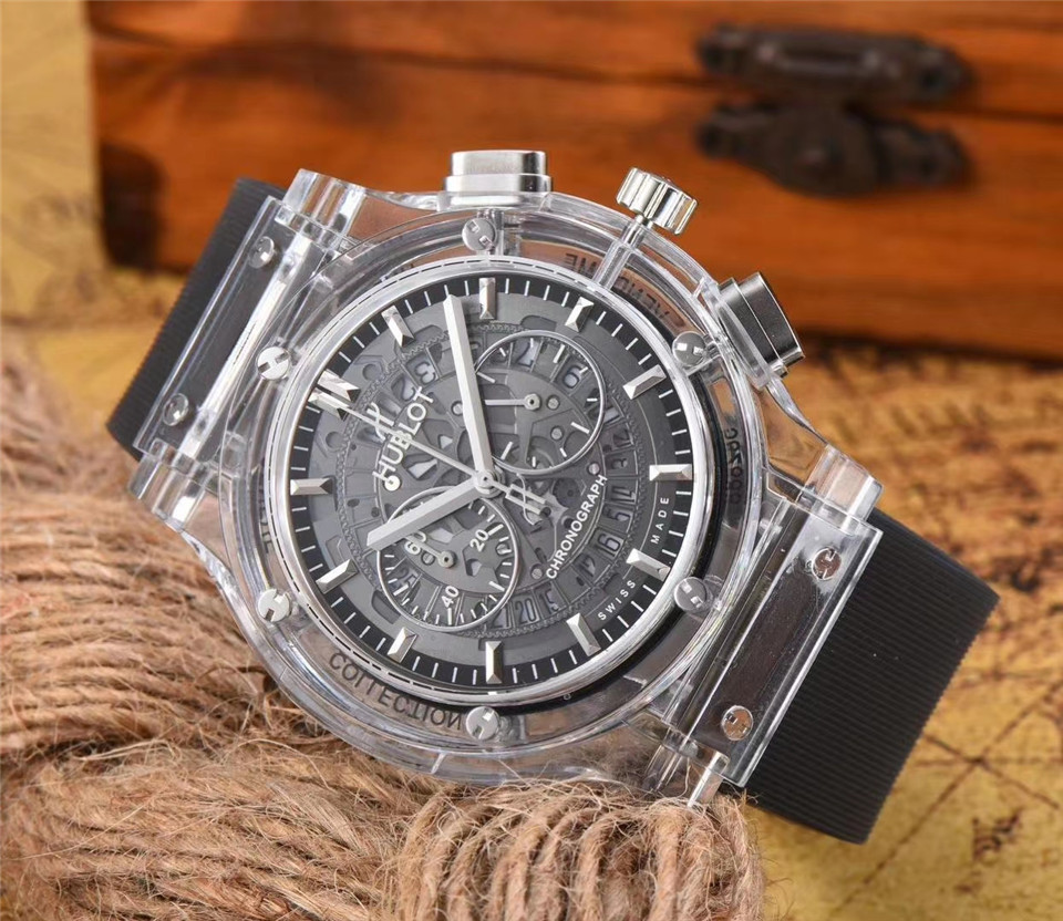 Men's Quartz Watch Chronograph 904L Stainless Steel 45mm-HB97