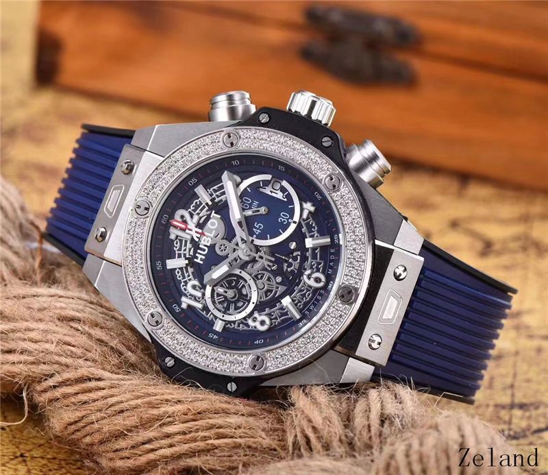 Men's Quartz Watch Chronograph 904L Stainless Steel 45mm-HB57