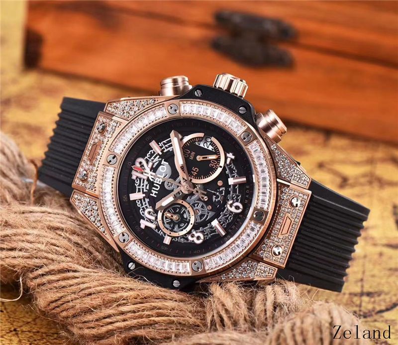 Men's Quartz Watch Chronograph 904L Stainless Steel 45mm-HB58