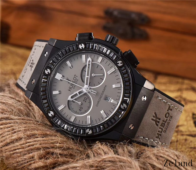 Men's Quartz Watch Chronograph 904L Stainless Steel 45mm-HB50