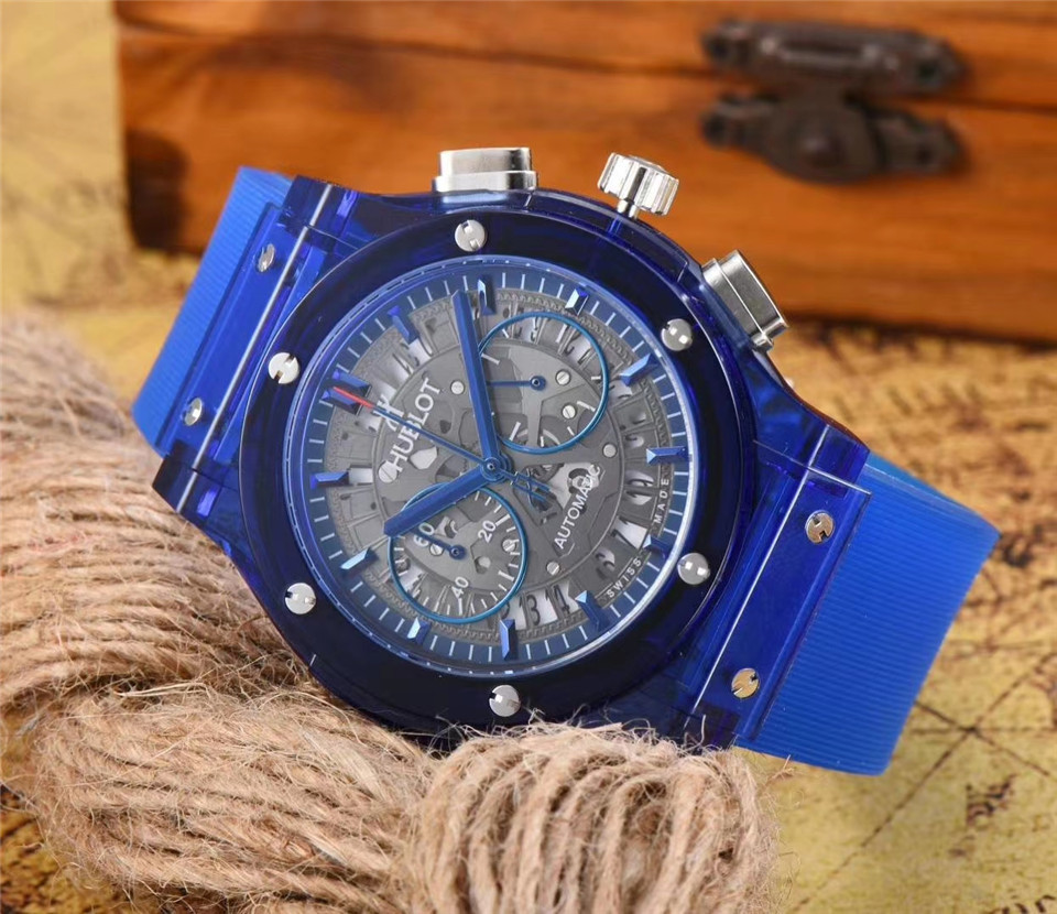 Men's Quartz Watch Chronograph 904L Stainless Steel 45mm-HB97