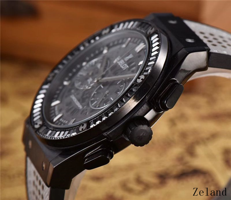 Men's Quartz Watch Chronograph 904L Stainless Steel 45mm-HB50
