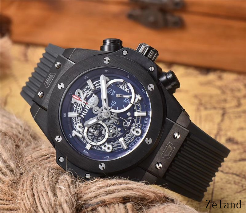 Men's Quartz Watch Chronograph 904L Stainless Steel 45mm-HB53