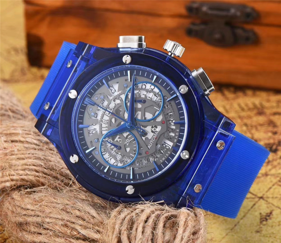 Men's Quartz Watch Chronograph 904L Stainless Steel 45mm-HB97