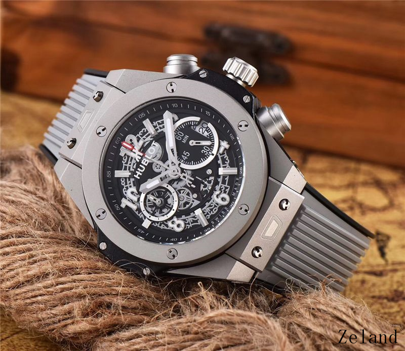 Men's Quartz Watch Chronograph 904L Stainless Steel 45mm-HB51