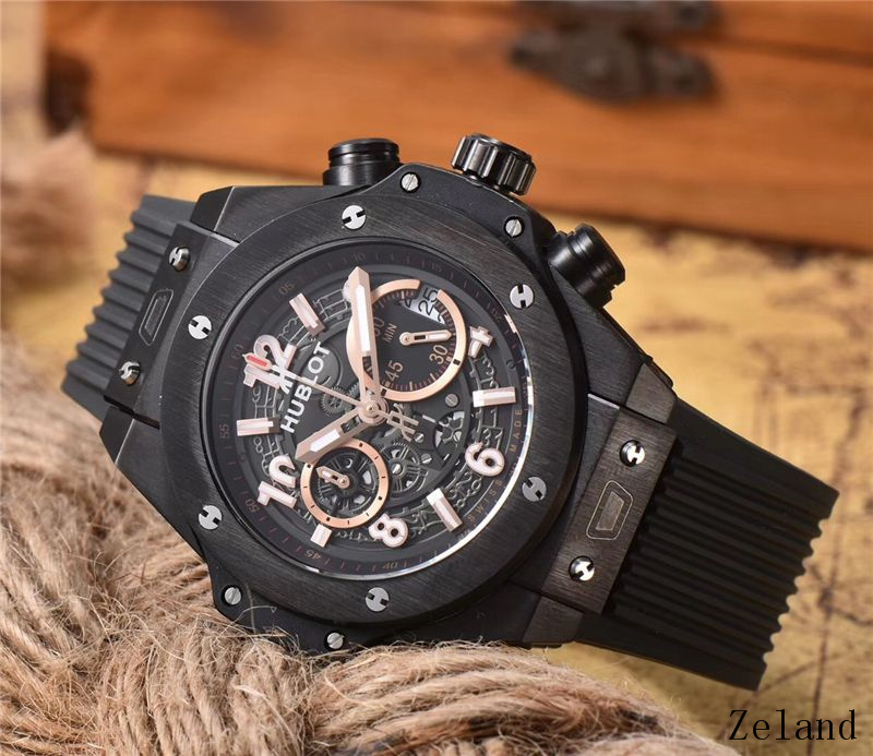 Men's Quartz Watch Chronograph 904L Stainless Steel 45mm-HB53