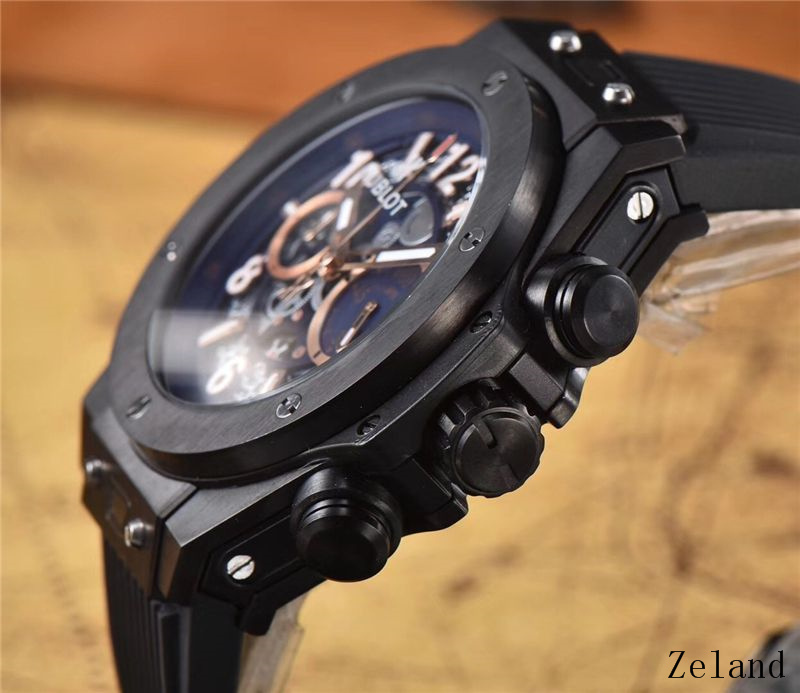 Men's Quartz Watch Chronograph 904L Stainless Steel 45mm-HB53