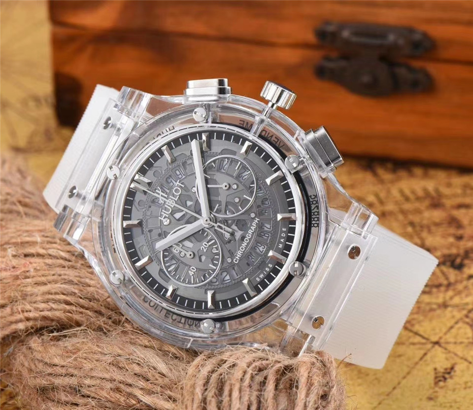 Men's Quartz Watch Chronograph 904L Stainless Steel 45mm-HB97