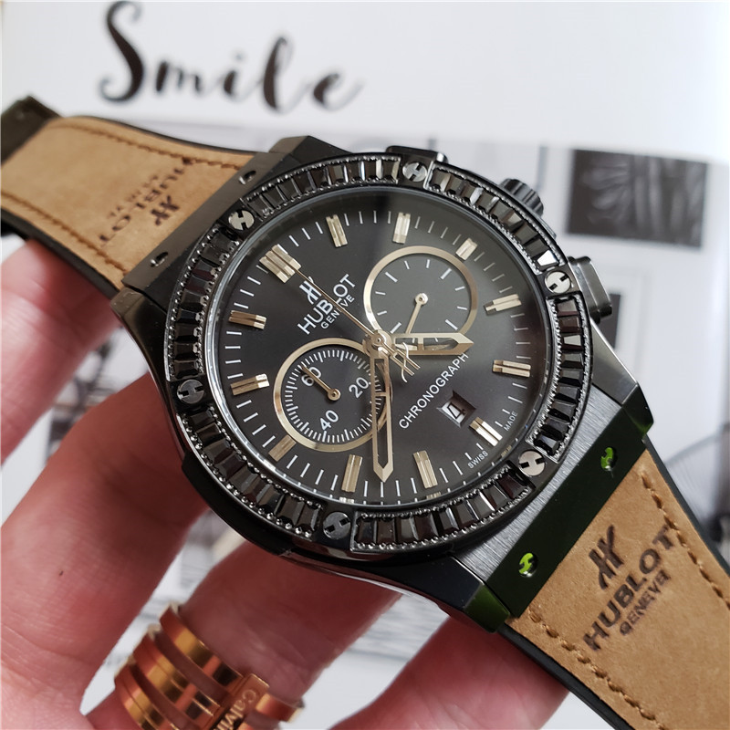 Men's Quartz Watch Chronograph 904L Stainless Steel 42mm-HB62